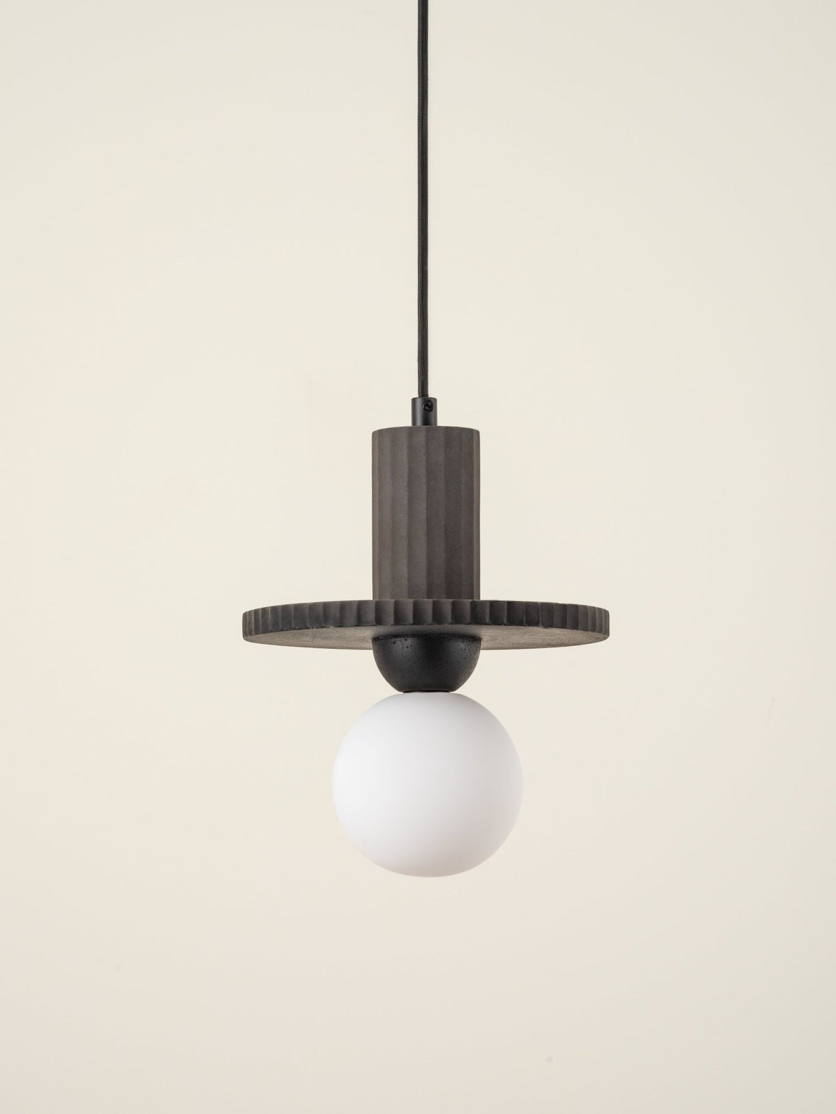 Coto - Charcoal Concrete And Opal Pendant