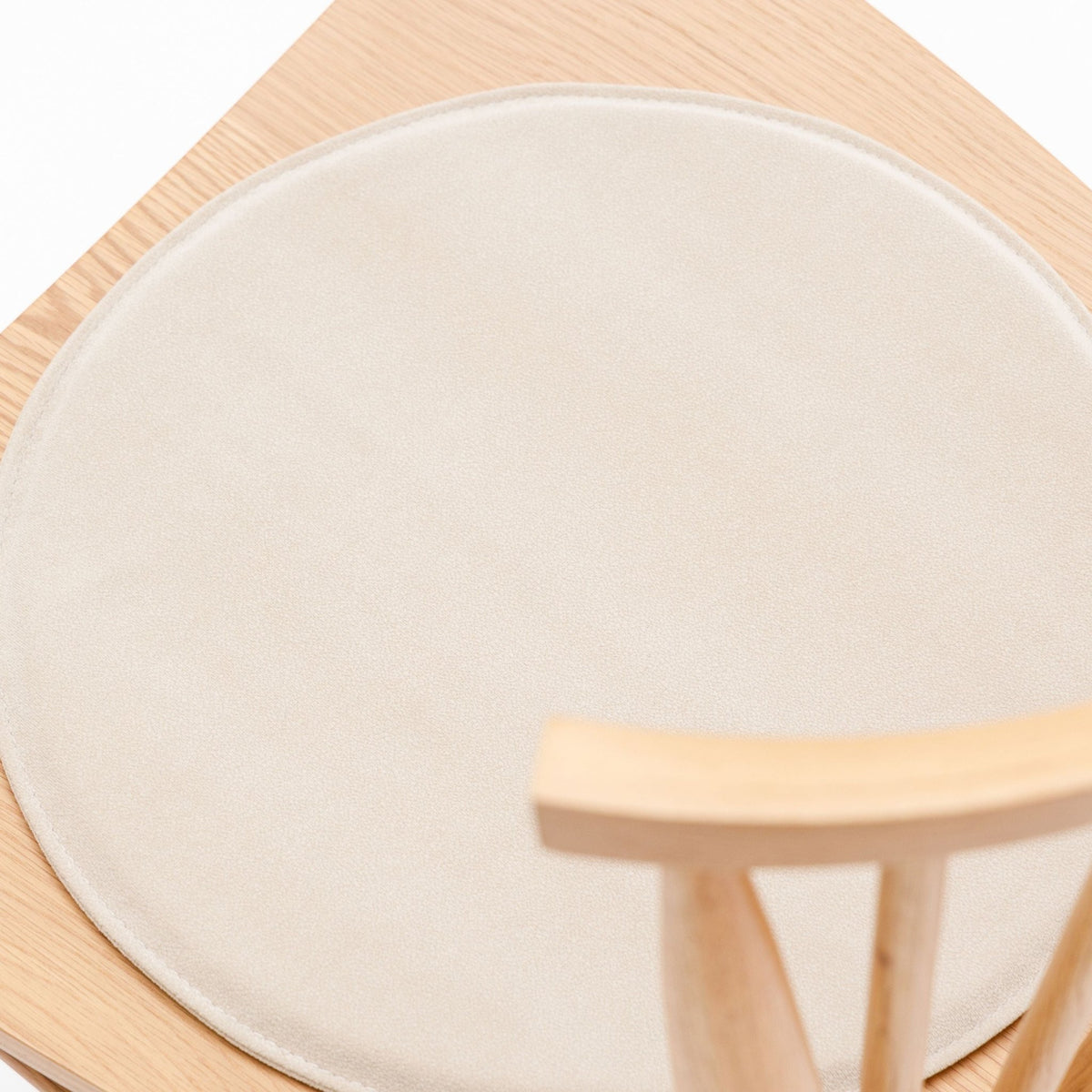 Crepe Round Seat - Ecru - Dining Chairs Tolv Loom Collection Dubai
