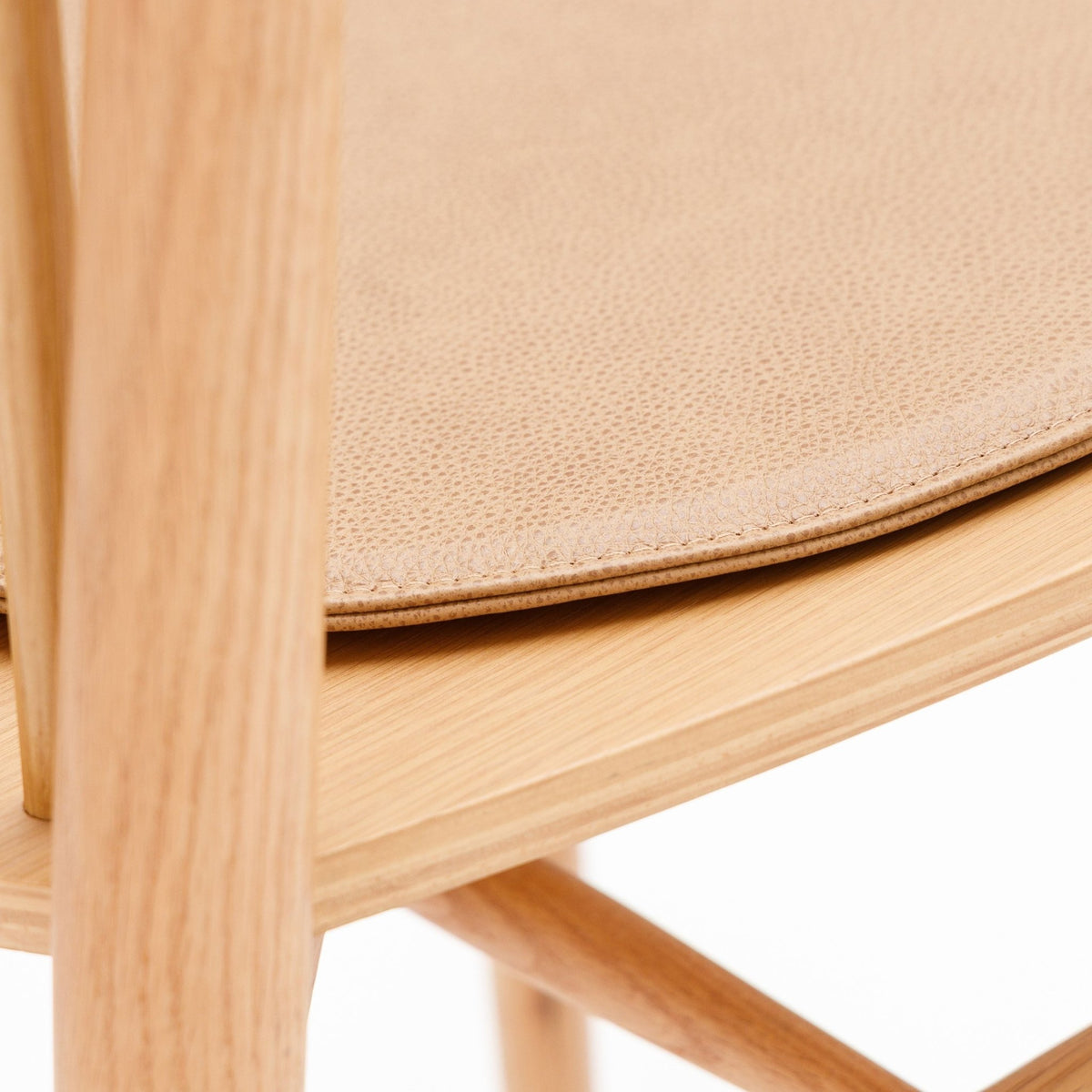 Crepe Round Seat - Pecan Leather - Dining Chairs Tolv Loom Collection Dubai