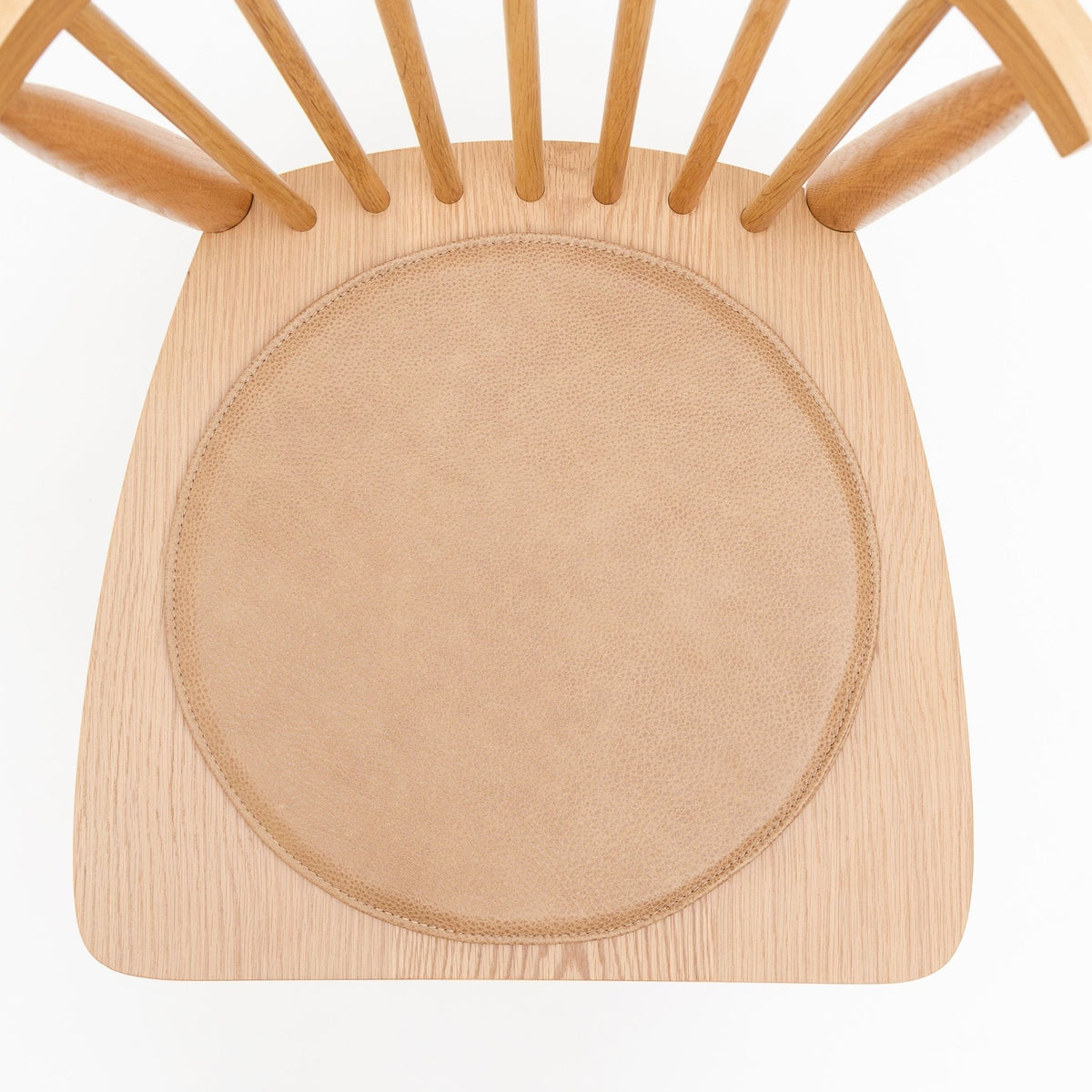 Crepe Round Seat - Pecan Leather - Dining Chairs Tolv Loom Collection Dubai