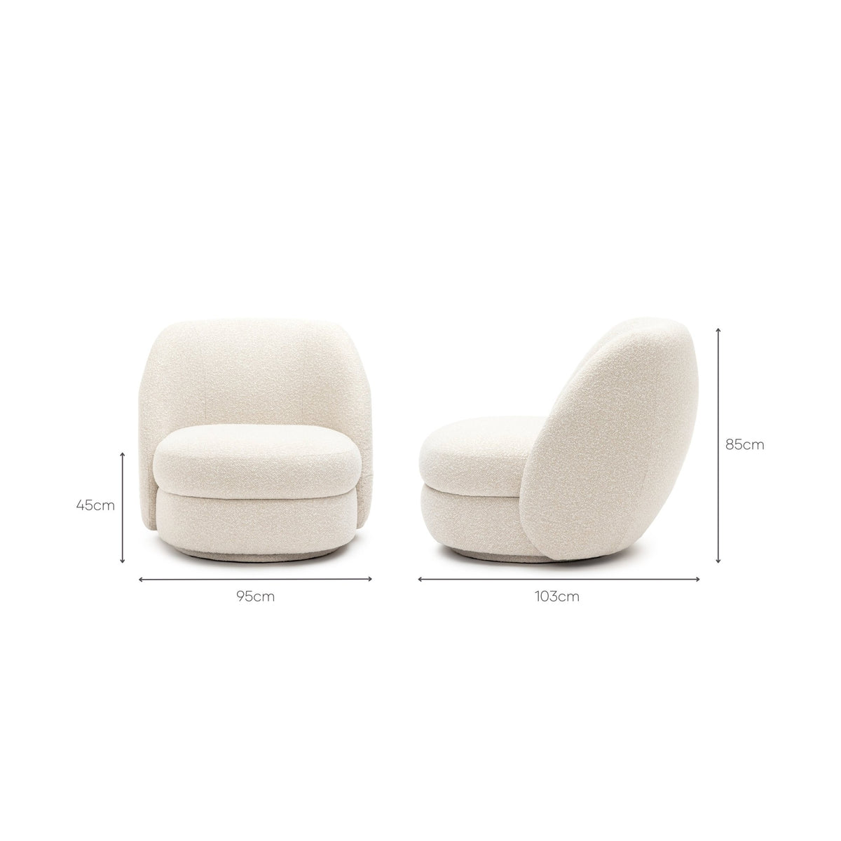 Cruze Swivel Chair - Coconut