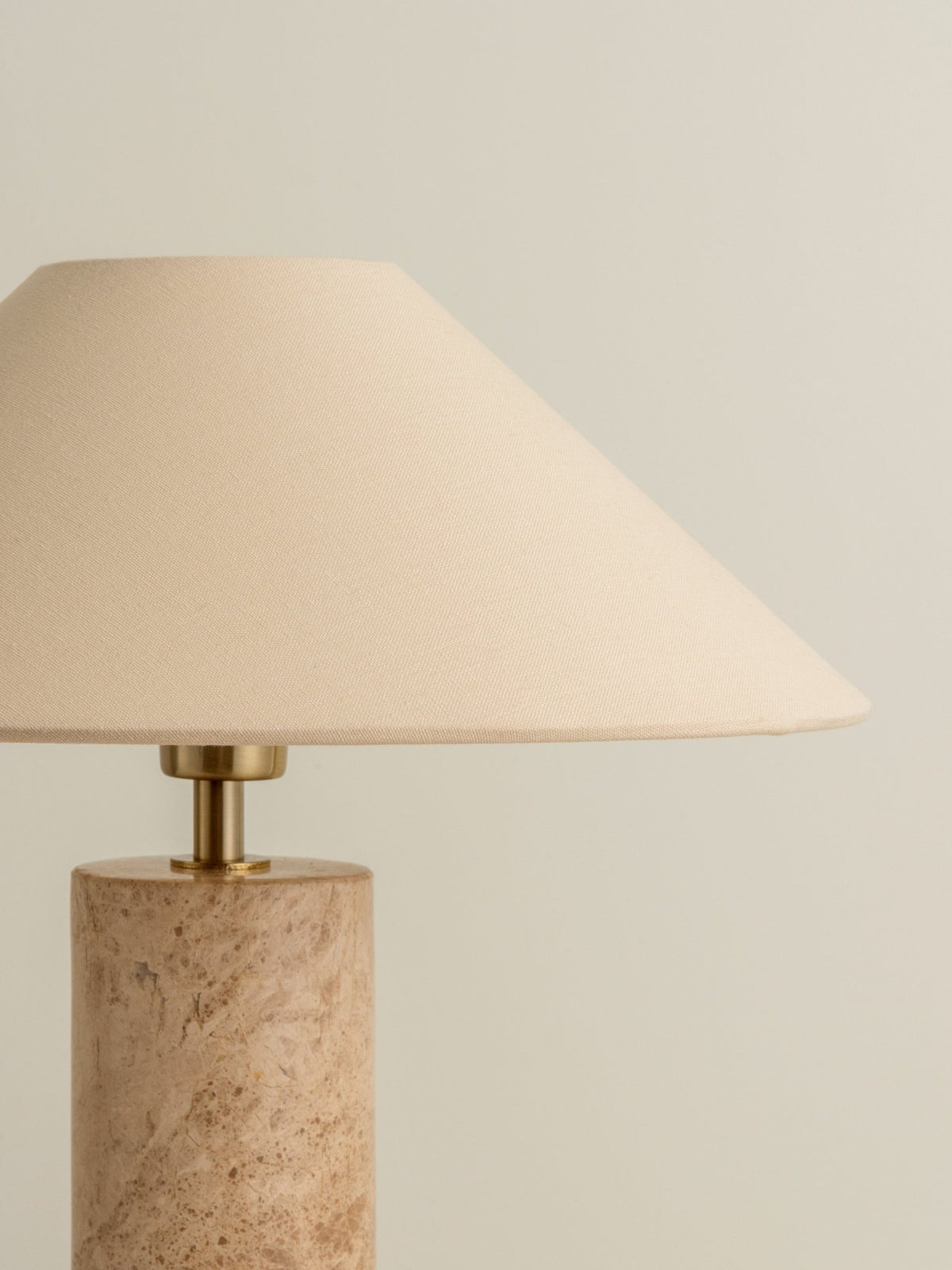 Denari - 1 Light Small Brown Marble Cylinder Table Lamp.