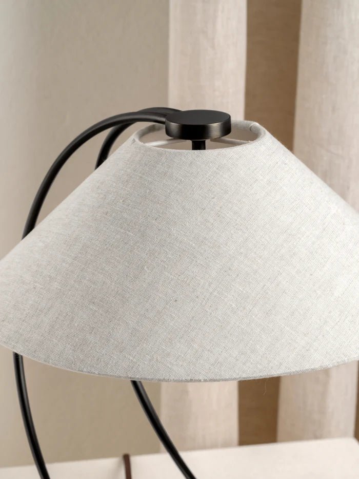 Deska - Bronze And Linen Task Lamp - Table Lamps Lights&Lamps Loom Collection Dubai