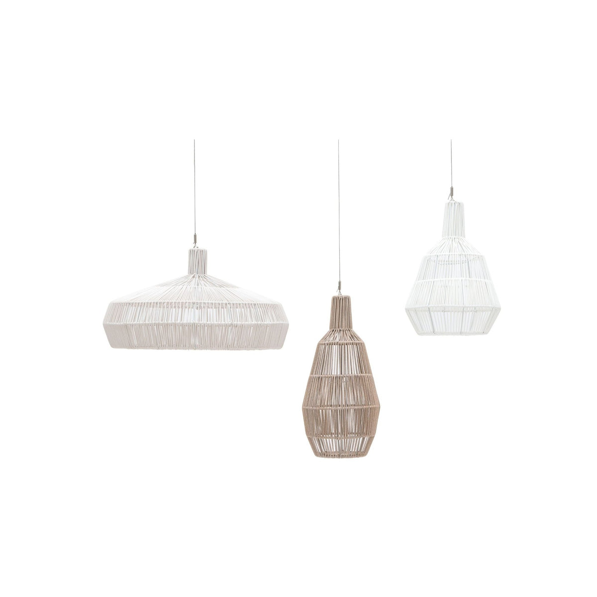 Doric Pendant Lamp - Linen - Ceiling Lights Loom Collection Loom Collection Dubai