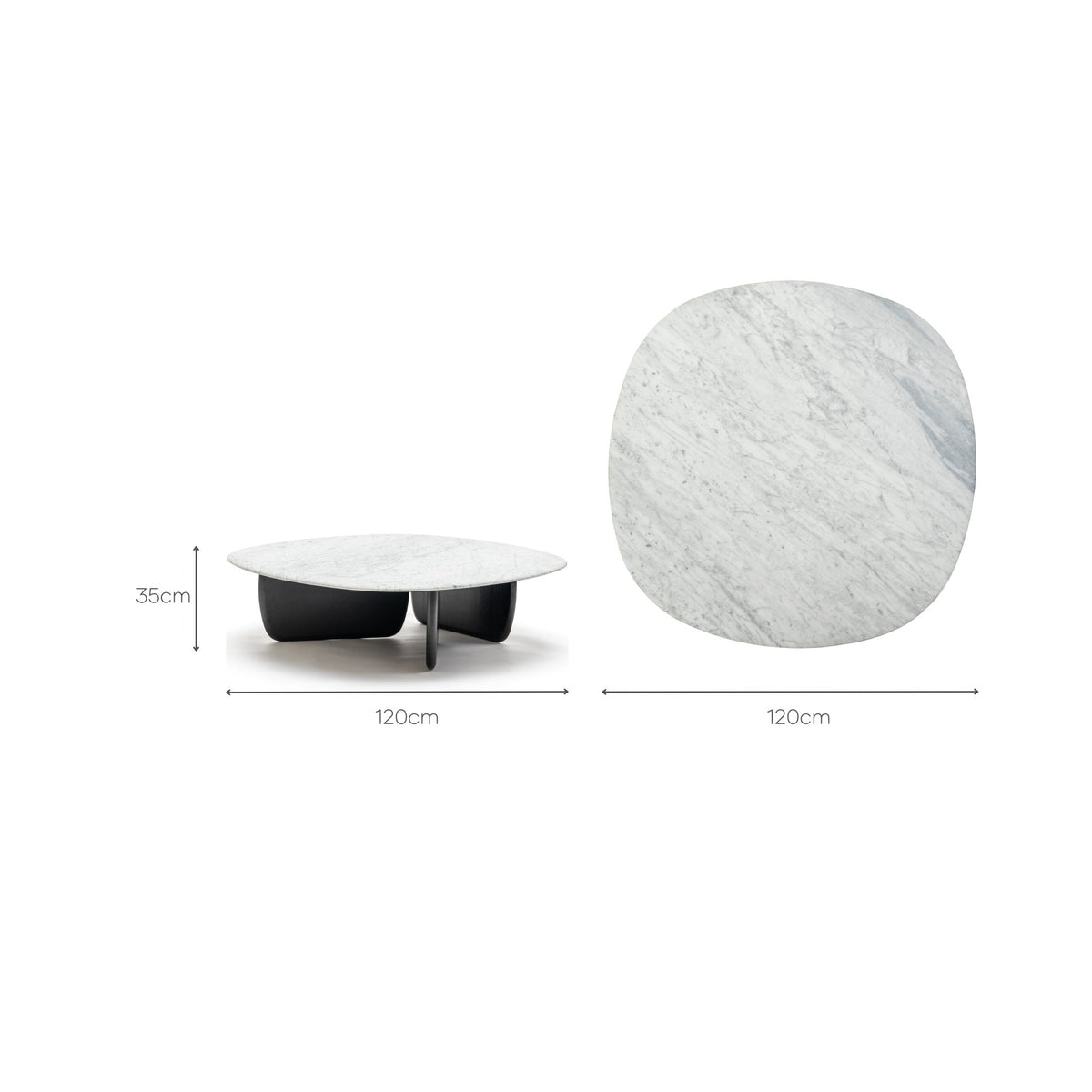 Eden Coffee Table 120 - Black Oak & Bianca Carrara - Coffee Tables Tolv Loom Collection Dubai