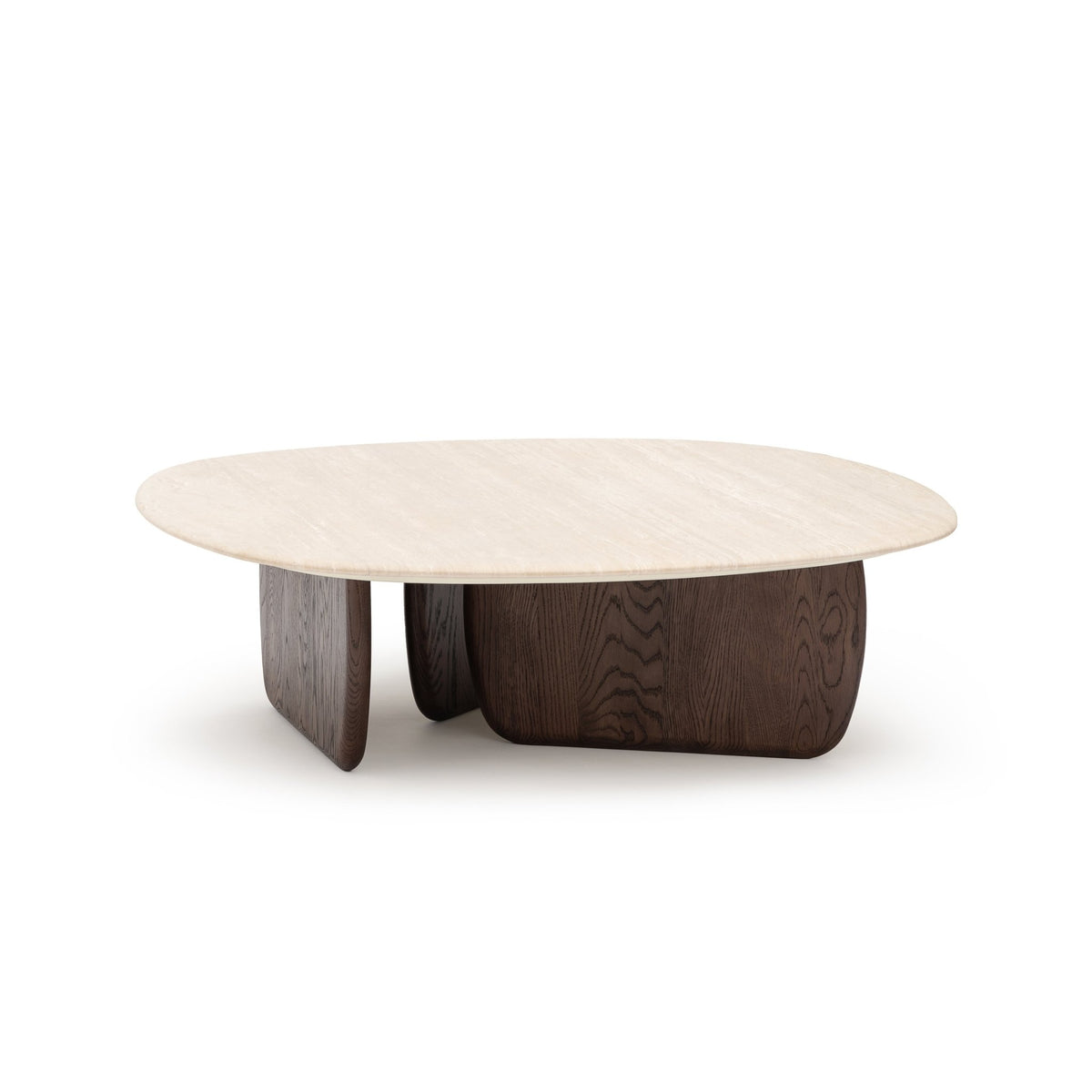 Eden Coffee Table 120 - Espresso Oak & Travertine