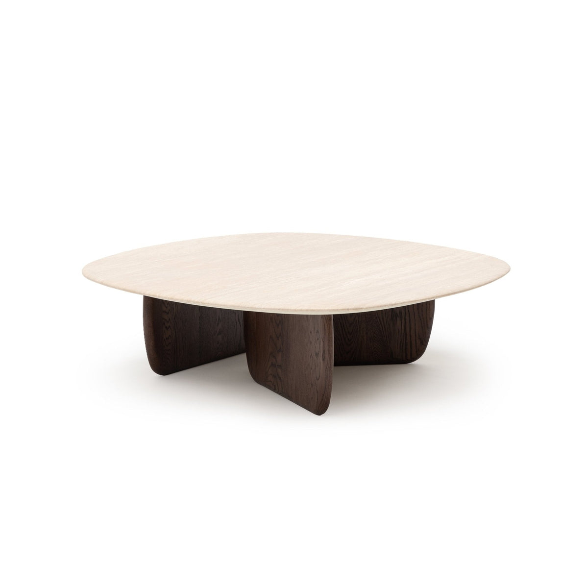 Eden Coffee Table 120 - Espresso Oak & Travertine