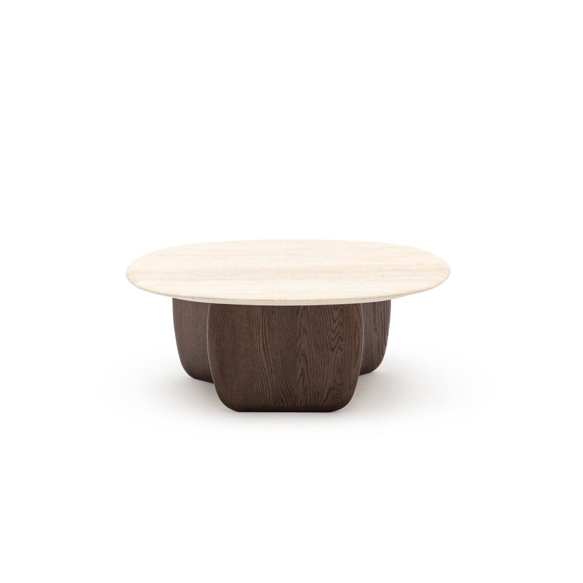 Eden Coffee Table 90 - Espresso Oak & Travertine