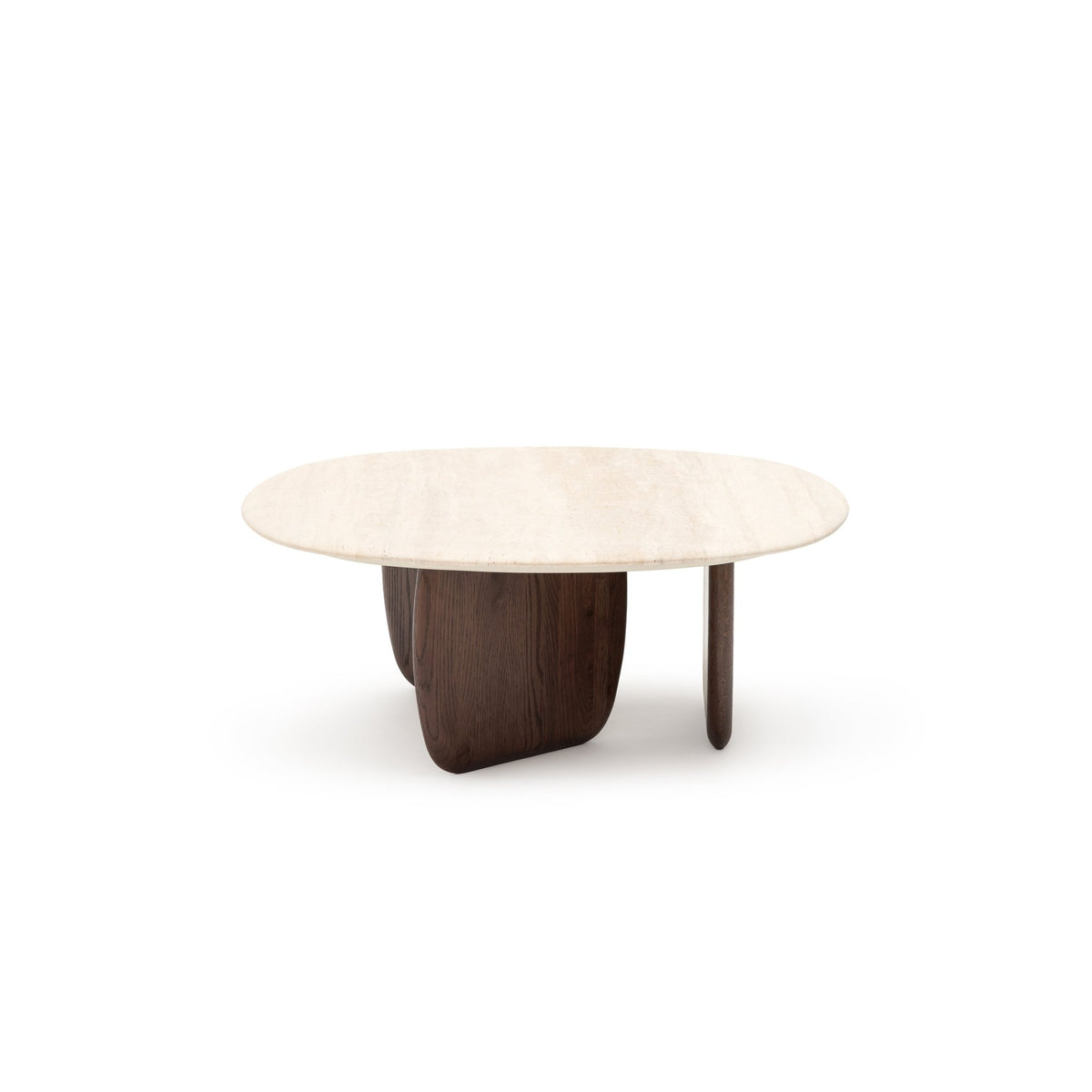 Eden Coffee Table 90 - Espresso Oak & Travertine
