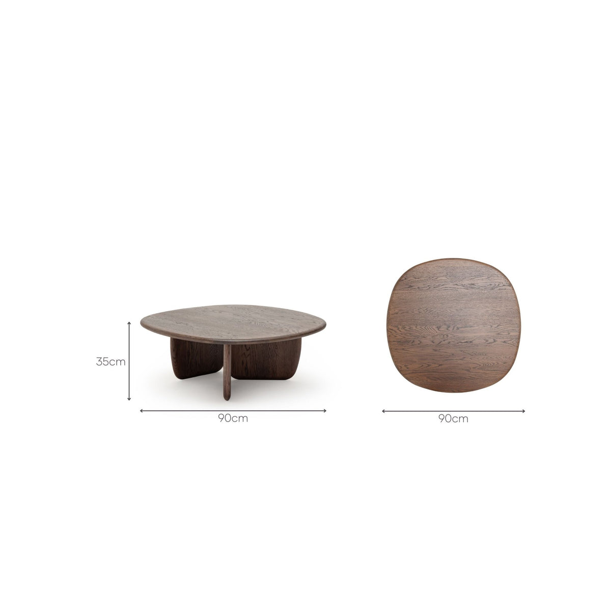 Eden Coffee Table 90 - Espresso Oak - Coffee Tables Tolv Loom Collection Dubai