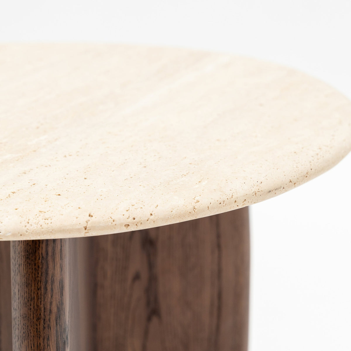 Eden Side Table - Espresso Oak & Travertine