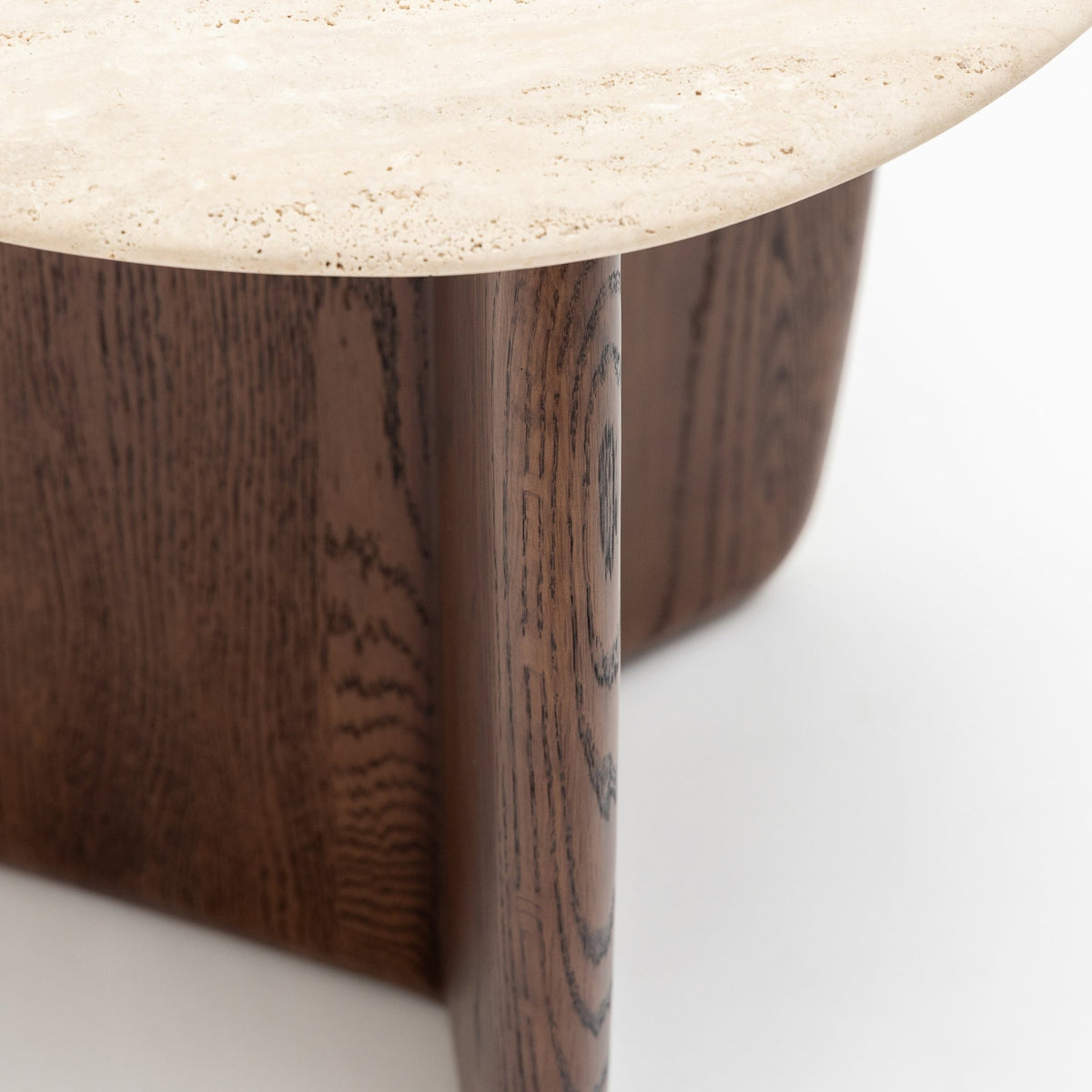 Eden Side Table - Espresso Oak & Travertine