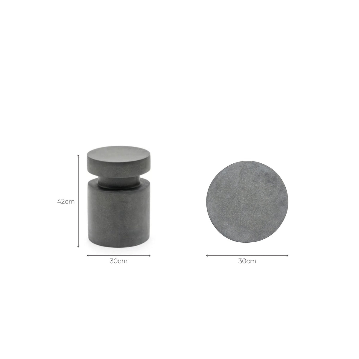 Edith Stool - Cemento Graphite - Side Tables Loom Collection Loom Collection Dubai