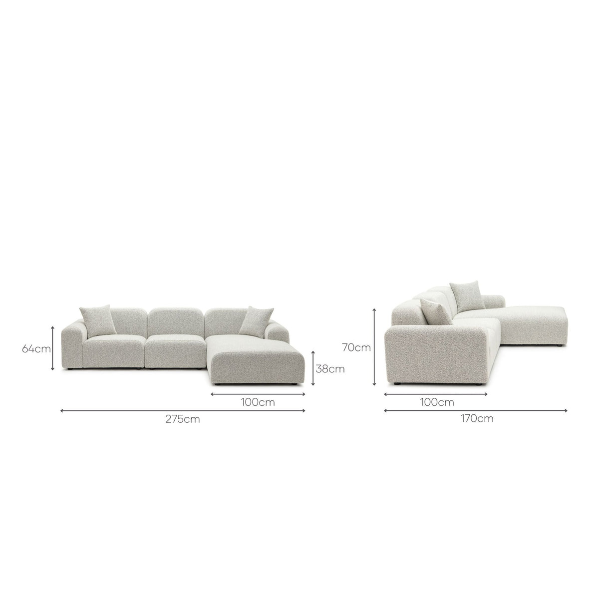 Ellery Sofa - Salt & Pepper - Modular Sofas Loom Collection Loom Collection Dubai