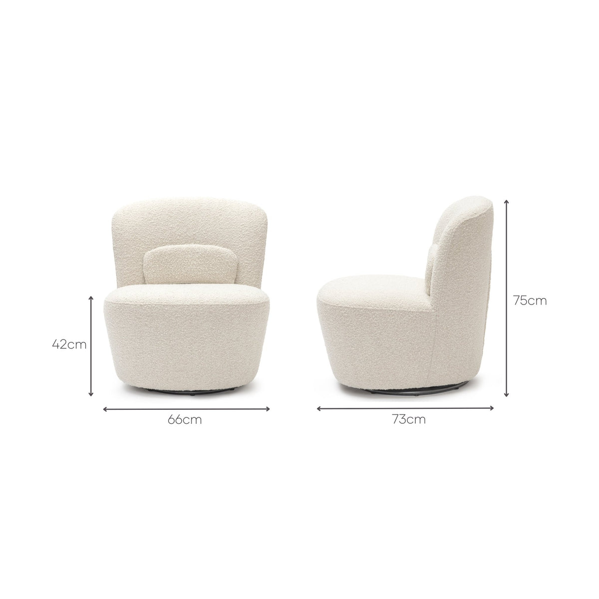 Erin Swivel Accent Chair - Ivory Bouclï¿