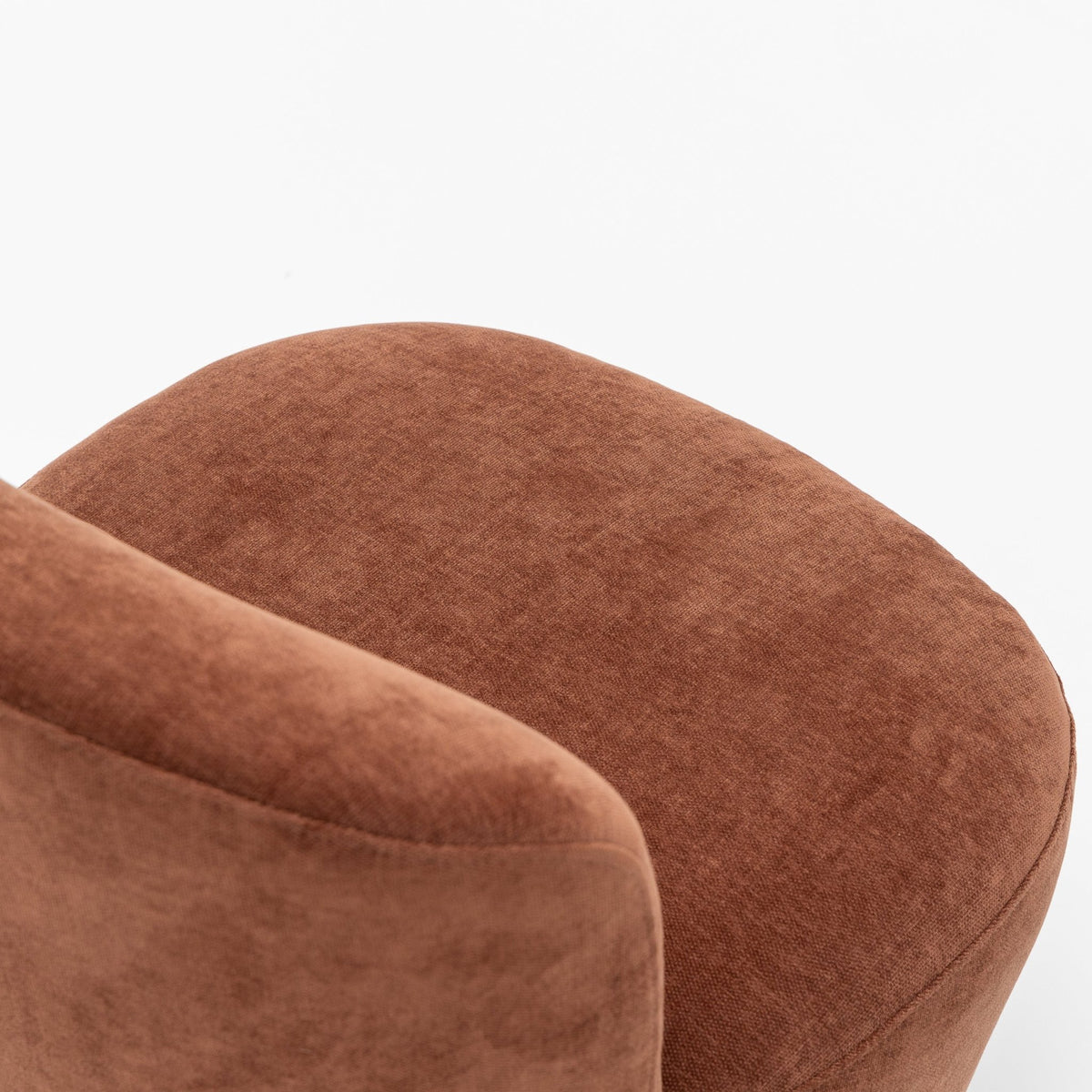 Erin Swivel Accent Chair - Rust Velvet