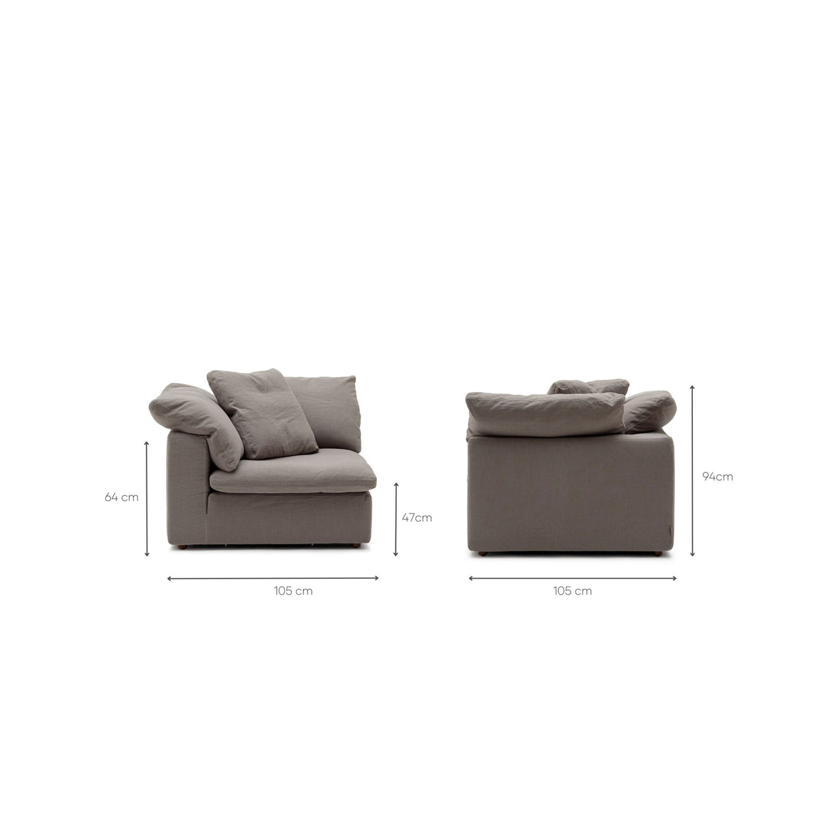 Feather Cloud Corner - Mineral - Modular Sofas Loom Collection Loom Collection Dubai