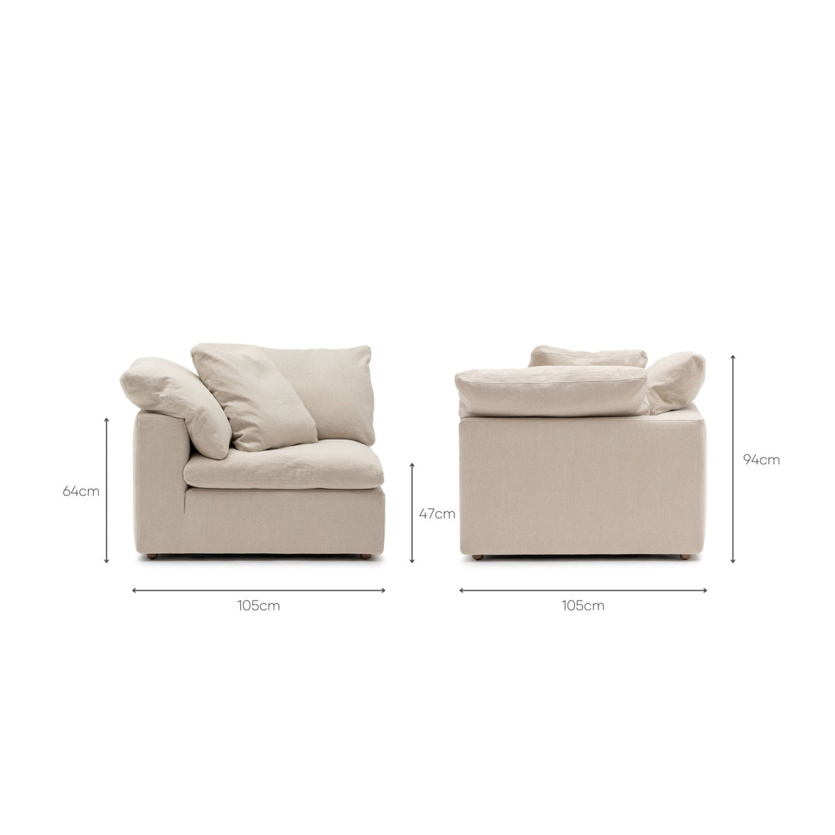 Feather Cloud Corner - Natural - Modular Sofas Loom Collection Loom Collection Dubai