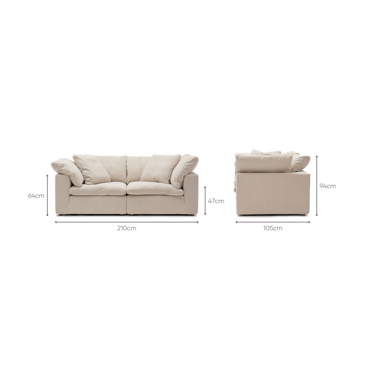 Feather Cloud Small Sofa - Natural - Modular Sofas Loom Collection Loom Collection Dubai