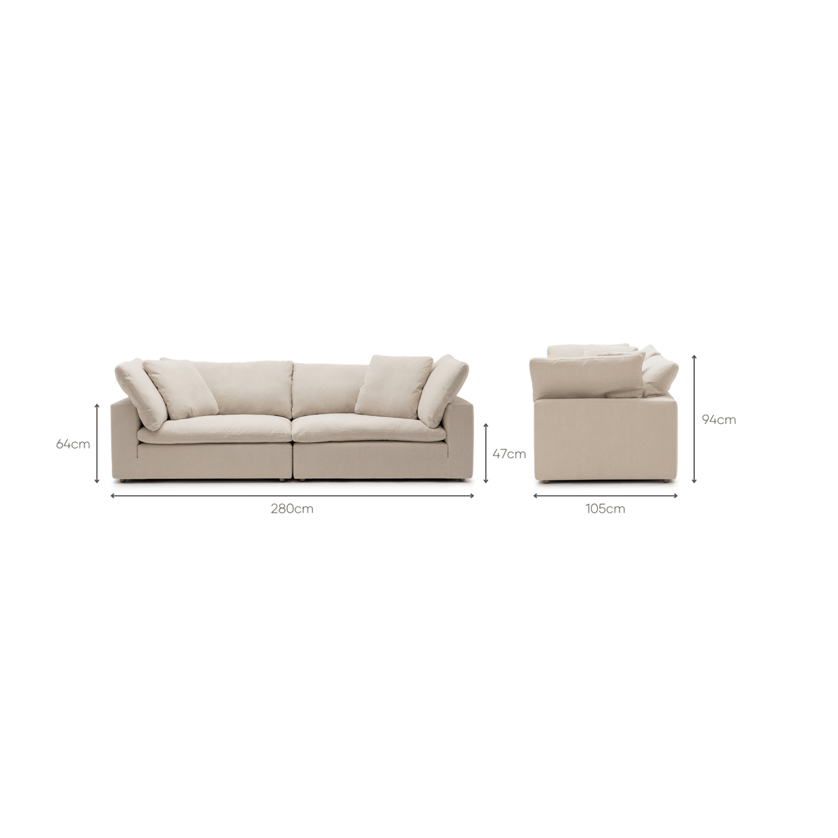Feather Cloud Small Sofa - Natural - Modular Sofas Loom Collection Loom Collection Dubai
