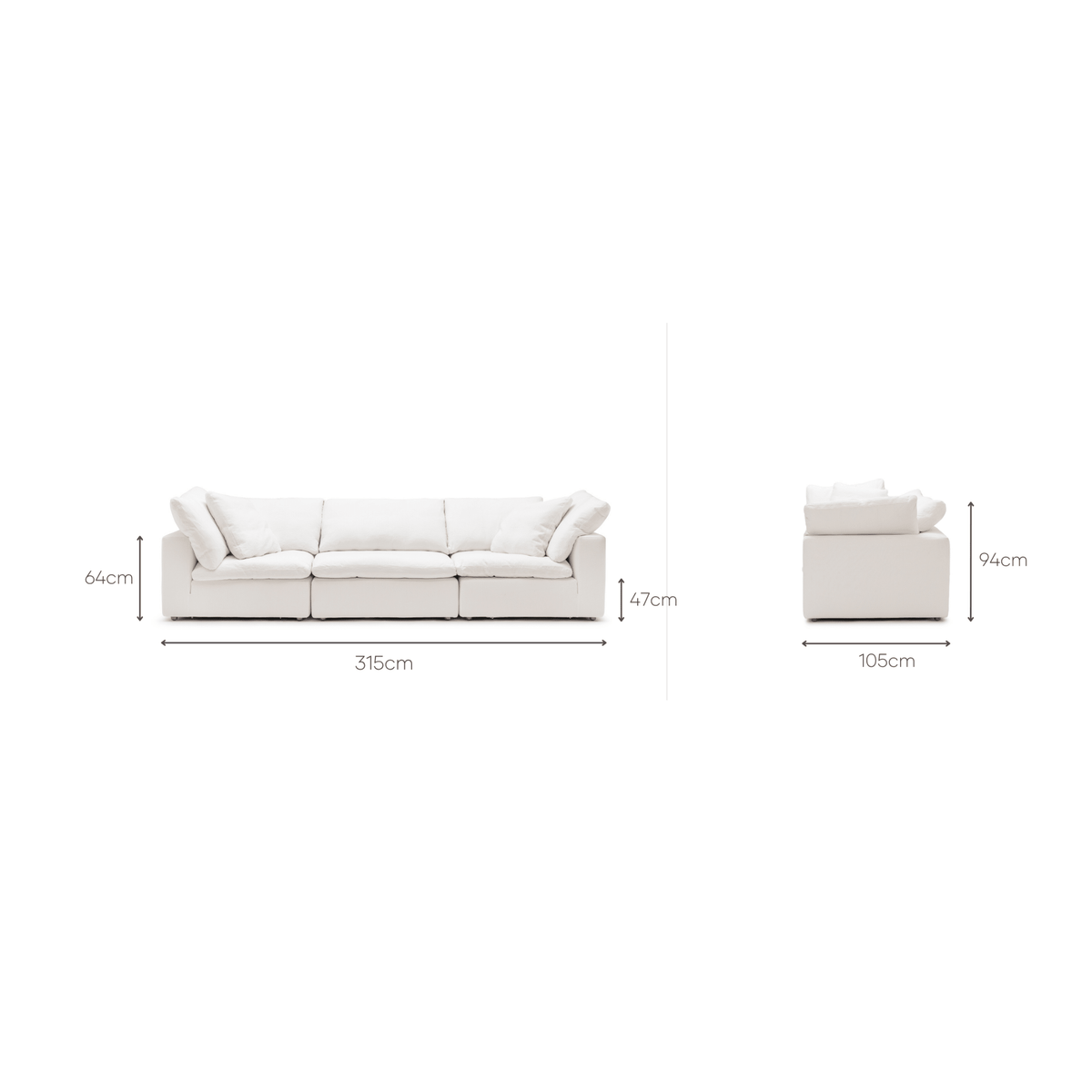 Feather Cloud Sofa - Off White - Modular Sofas Loom Collection Loom Collection Dubai