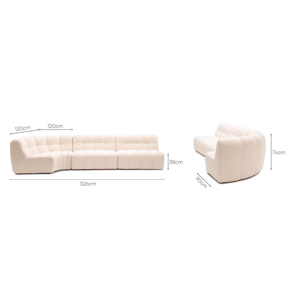 Fitzroy Sofa - Cream - Sectional Sofas Loom Collection Loom Collection Dubai