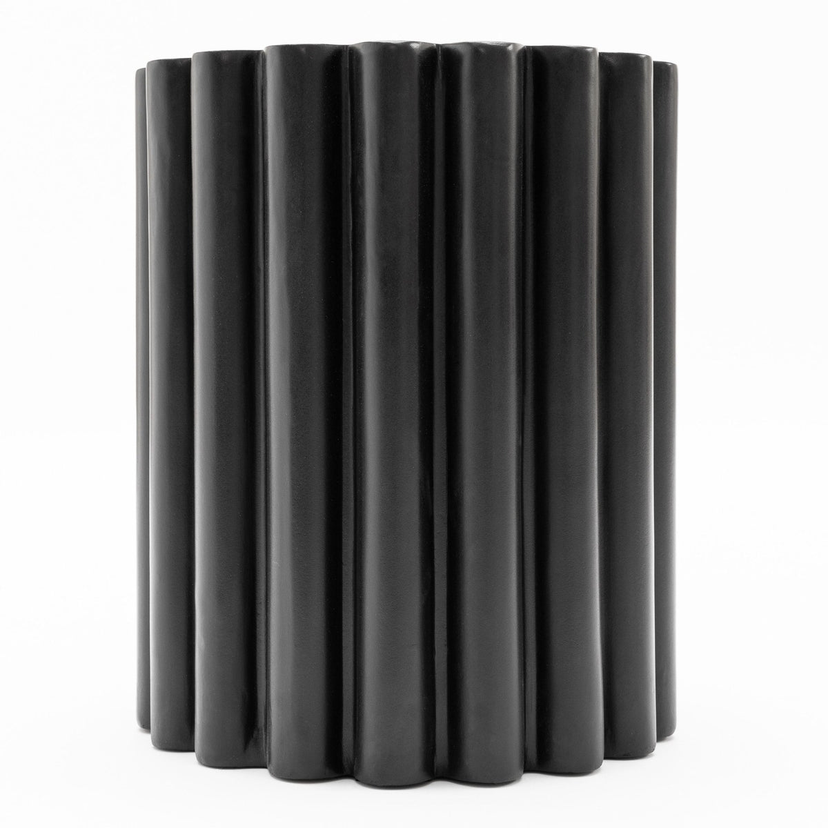 Flute Stool - Black - Side Tables Loom Collection Loom Collection Dubai