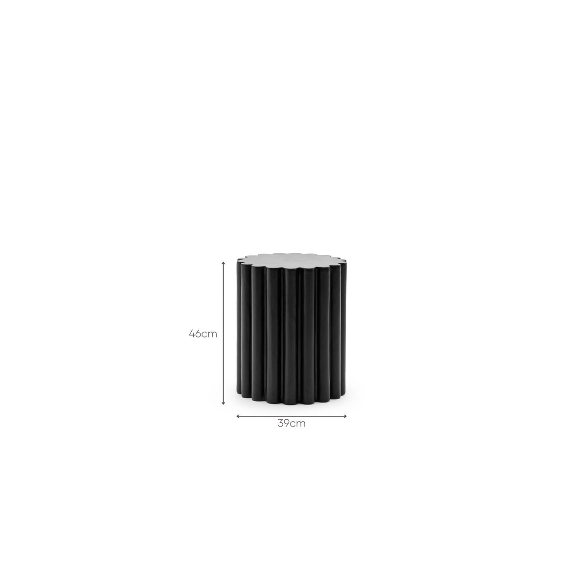 Flute Stool - Black - Side Tables Loom Collection Loom Collection Dubai