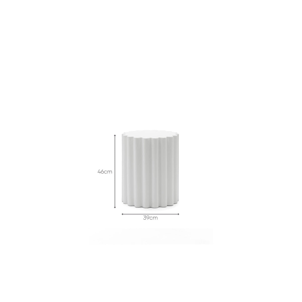 Flute Stool - Chalk - Side Tables Loom Collection Loom Collection Dubai