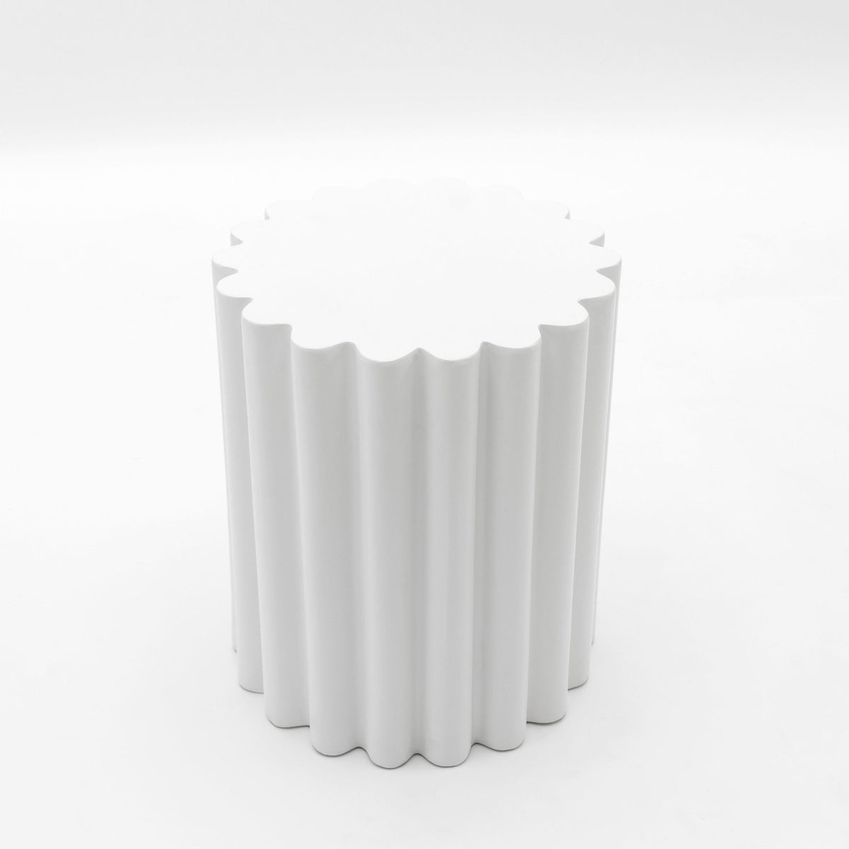 Flute Stool - Chalk - Side Tables Loom Collection Loom Collection Dubai