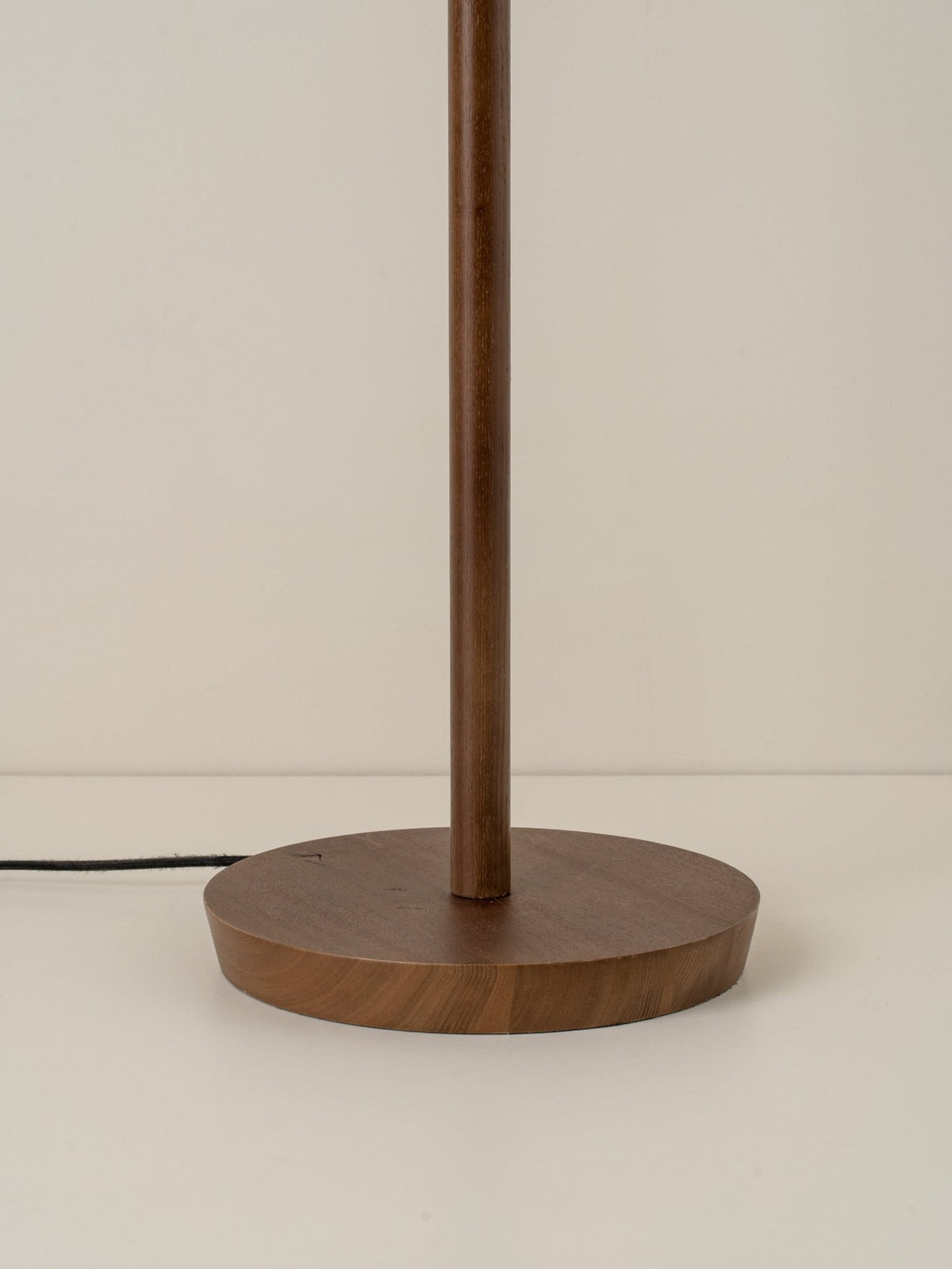 Folia - Walnut Wood And Scalloped Natural Linen Floor Lamp