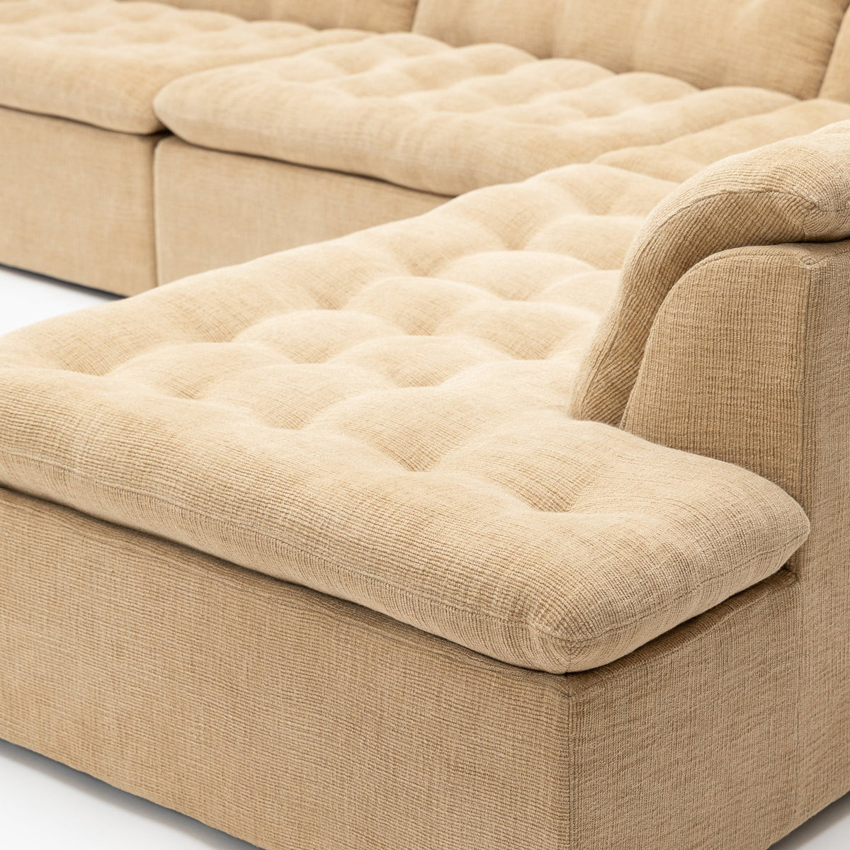 Furrow Corner Open End Sofa - Sherpa Toffee - Modular Sofas Natadora Loom Collection Dubai