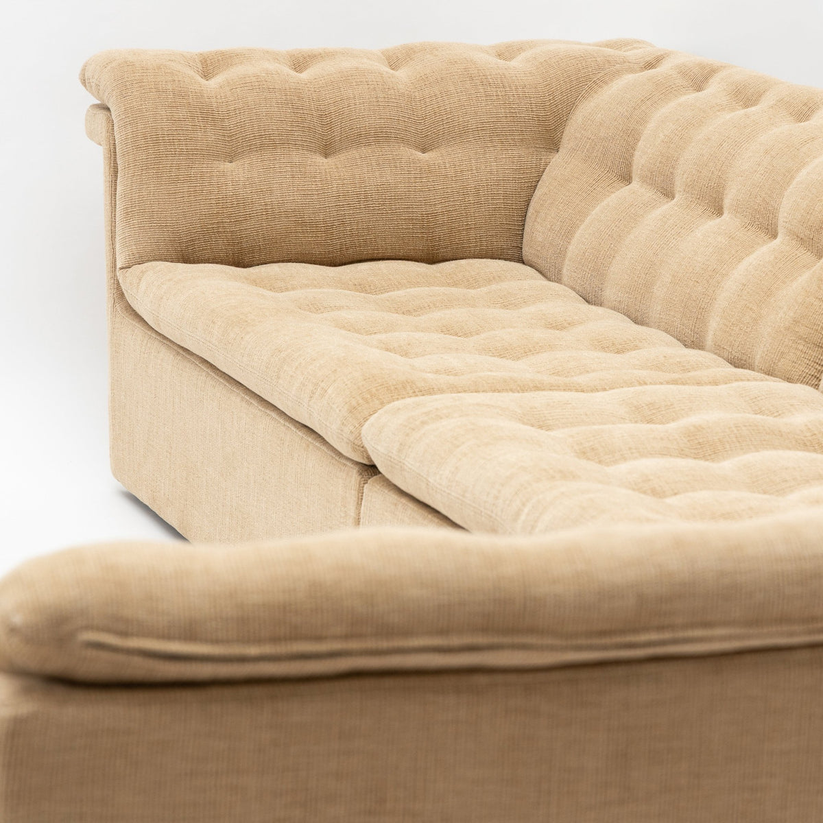 Furrow Corner Open End Sofa - Sherpa Toffee - Modular Sofas Natadora Loom Collection Dubai