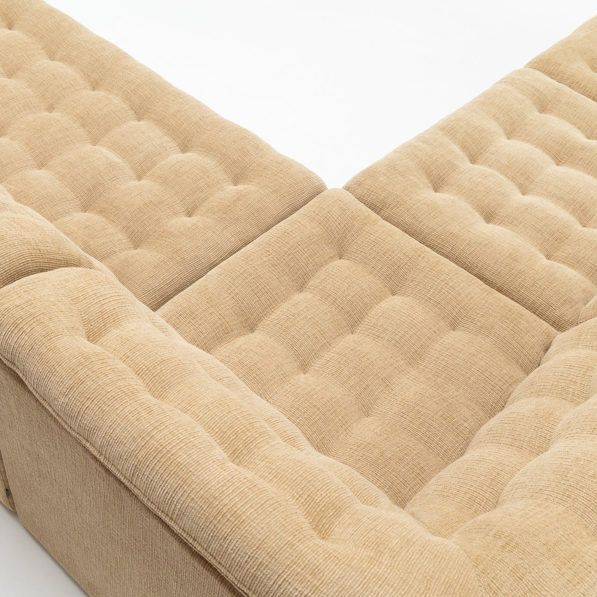 Furrow Corner Open End Sofa - Sherpa Toffee - Modular Sofas Natadora Loom Collection Dubai