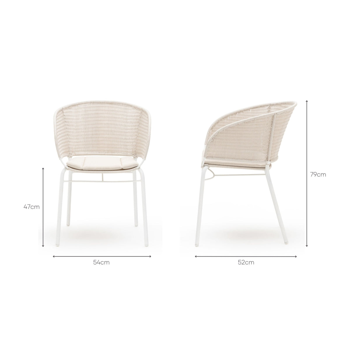 Gaia Dining Armchair - Stonewhite