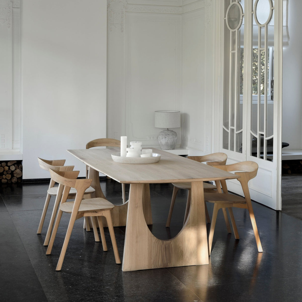 Geometric Rectangular Dining Table - Oak