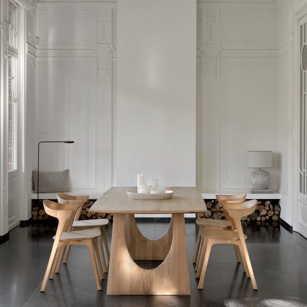 Geometric Rectangular Dining Table - Oak