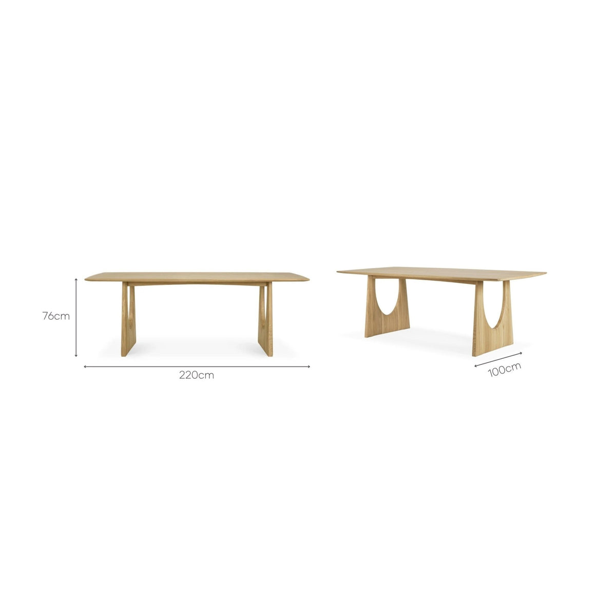 Geometric Rectangular Dining Table - Oak - Dining Tables Ethnicraft Loom Collection Dubai