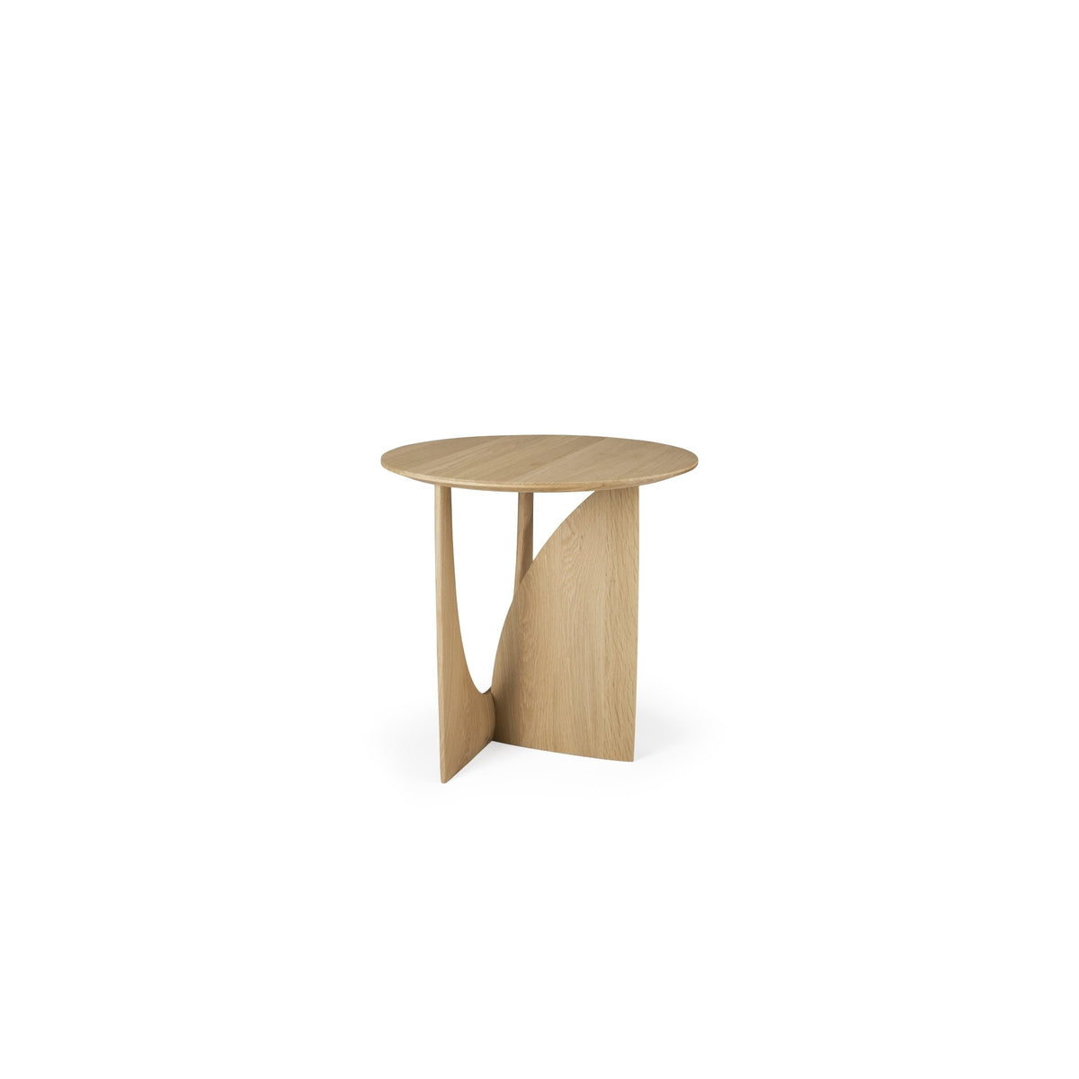 Geometric Side Table - Varnished Oak