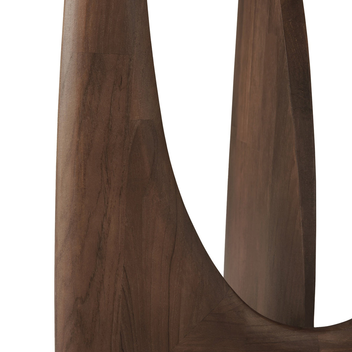 Geometric Side Table - Varnished Teak - Brown