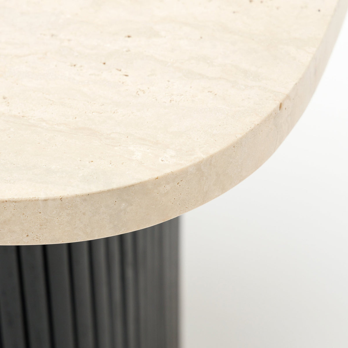 Gion Coffee Table 55 - Black Oak & Travertine