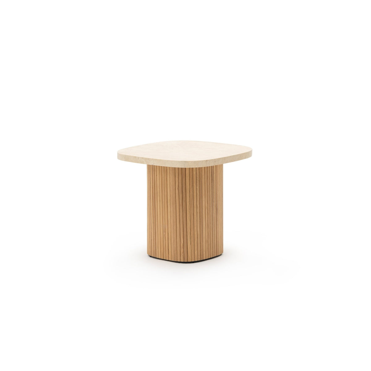 Gion Coffee Table 55 - Light Oak & Travertine