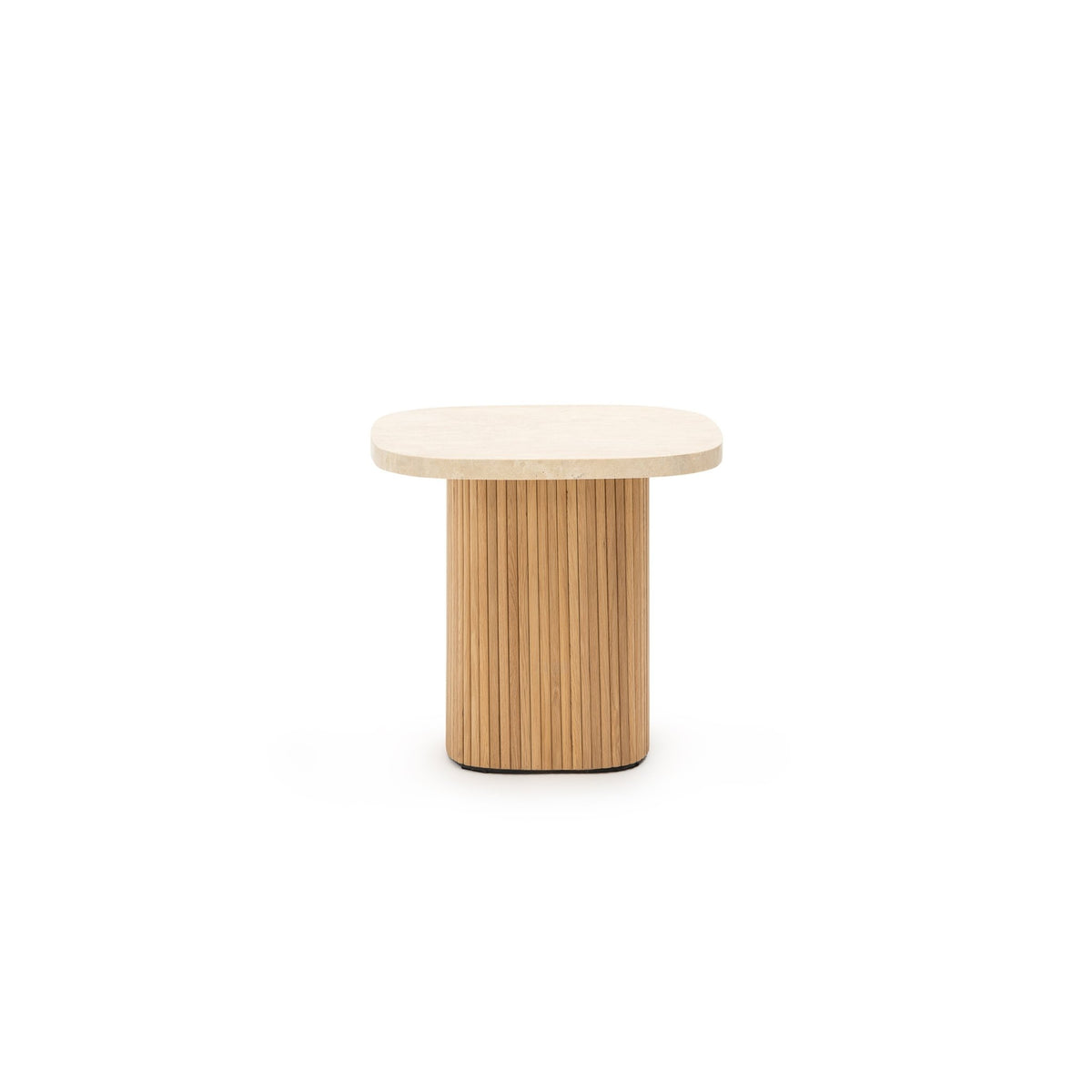 Gion Coffee Table 55 - Light Oak & Travertine