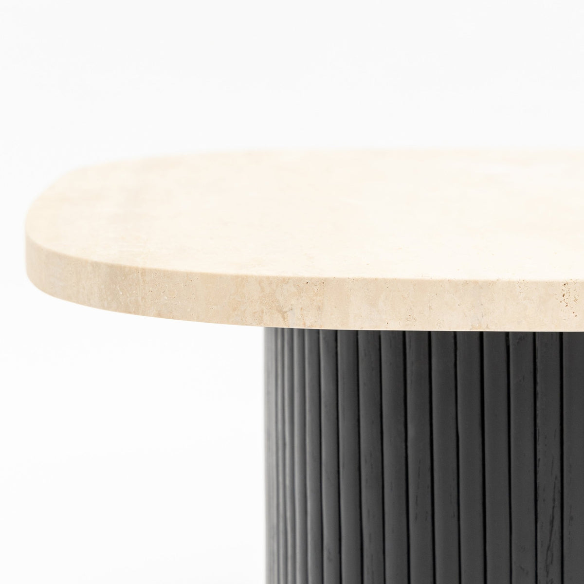 Gion Coffee Table 70 - Black Oak & Travertine - Coffee Tables Tolv Loom Collection Dubai
