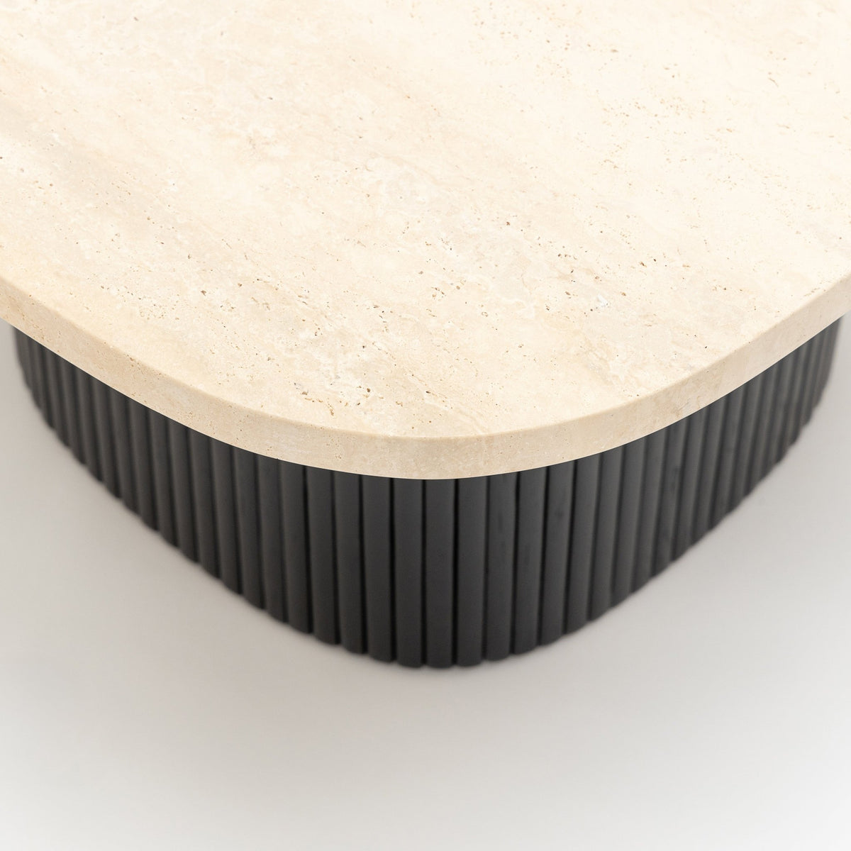 Gion Coffee Table 70 - Black Oak & Travertine - Coffee Tables Tolv Loom Collection Dubai