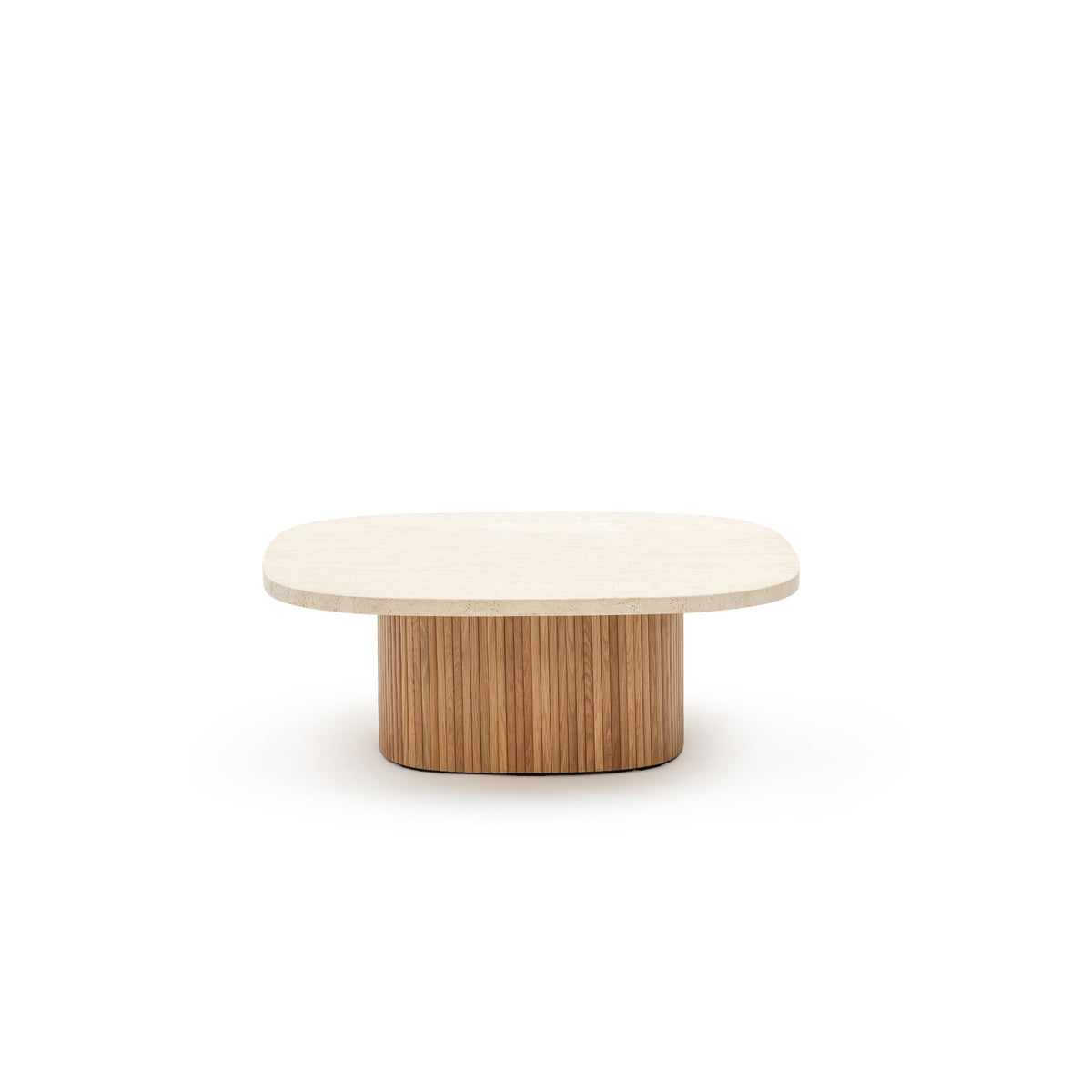 Gion 95 Light Oak Travertine Coffee Table | Loom Collection