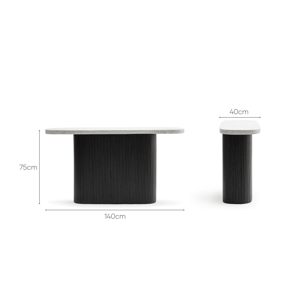 Gion Console 140 - Black & Warm Grey