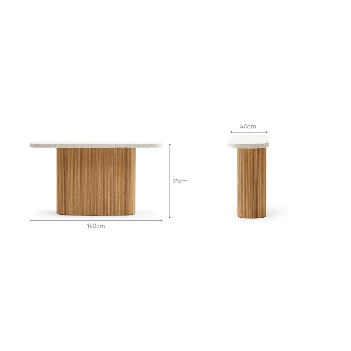 Gion Console 140 - Light Oak & Nougat