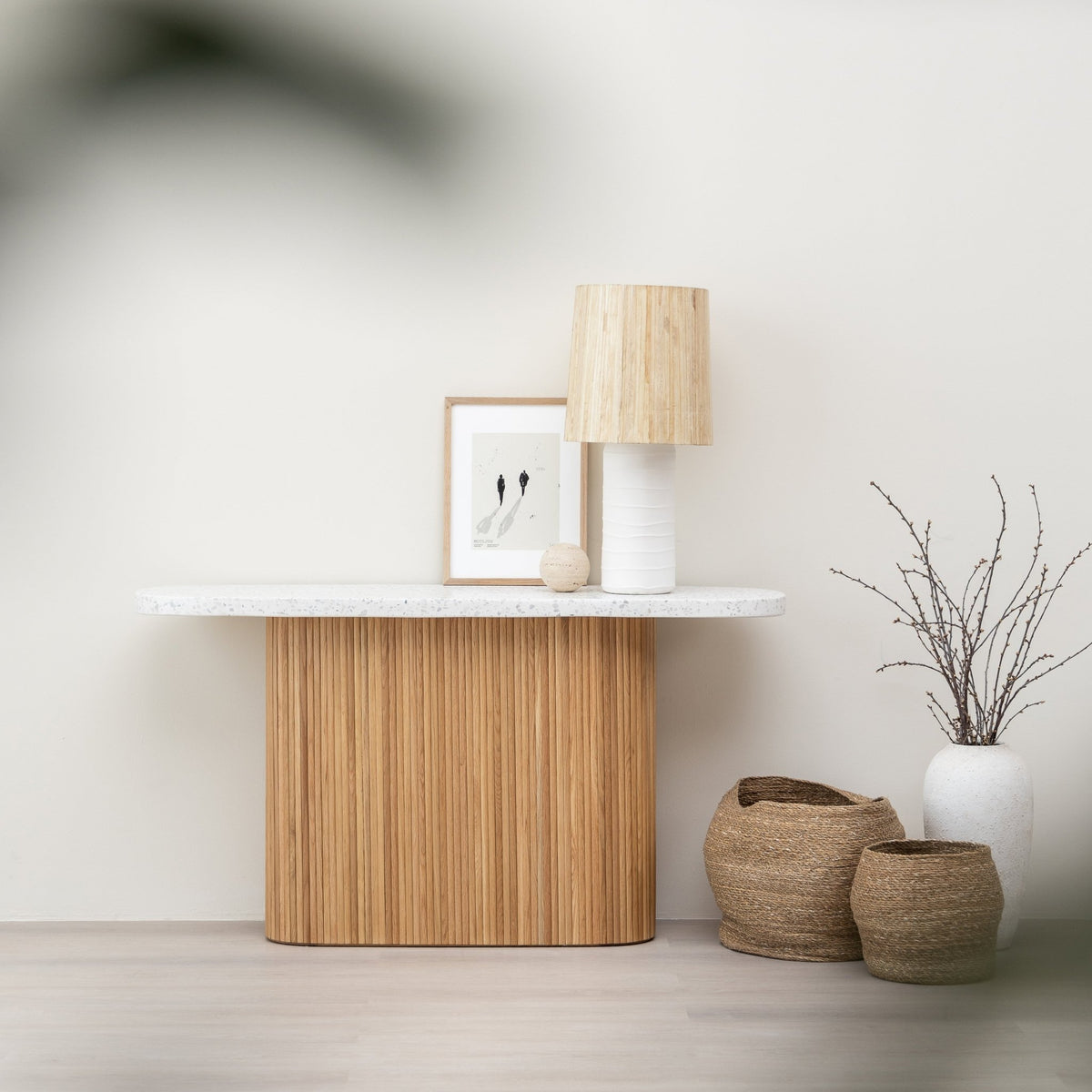 Gion Console 140 - Light Oak & Nougat