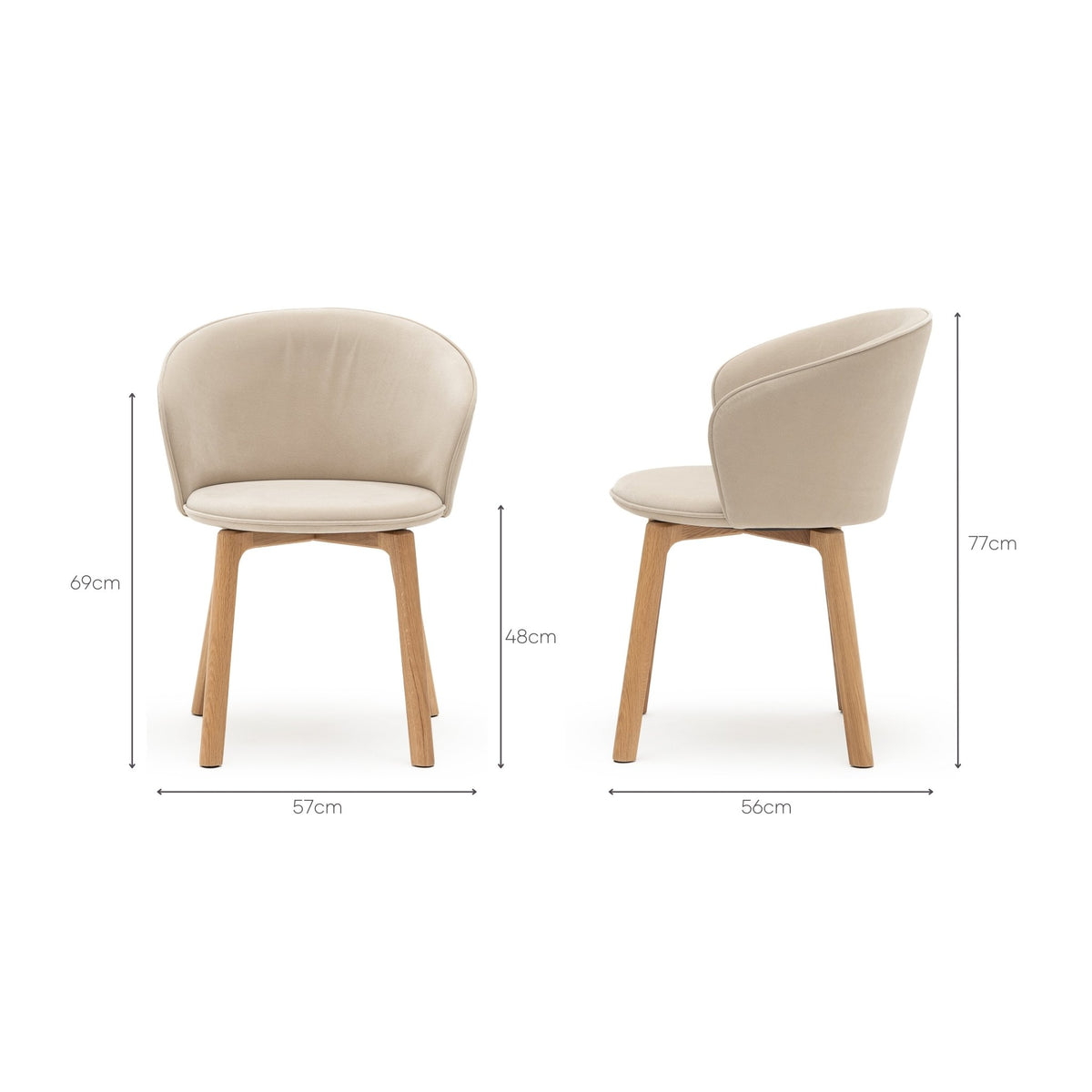 Glide Chair - Light Oak & Ecru